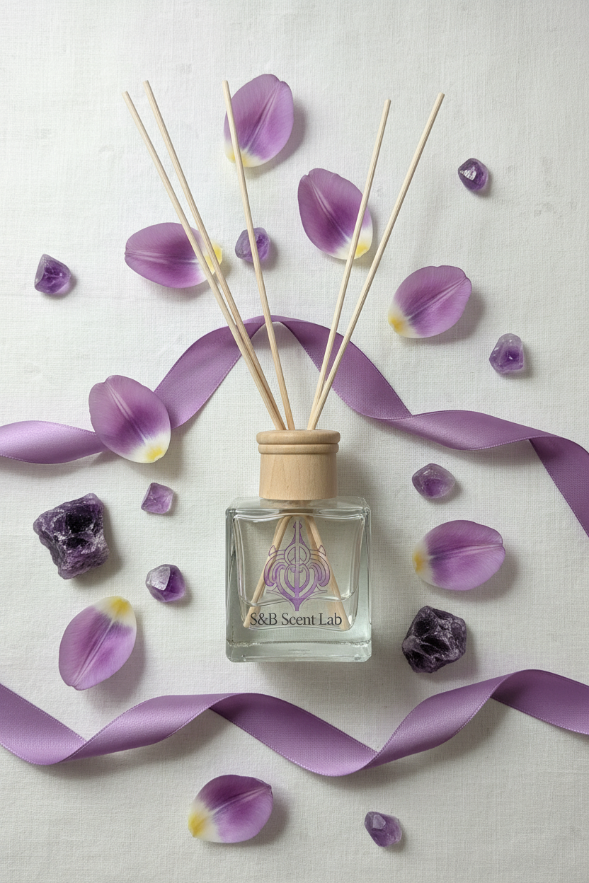 Flat Lay with Crystals and Petals