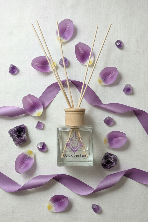 Flat Lay with Crystals and Petals