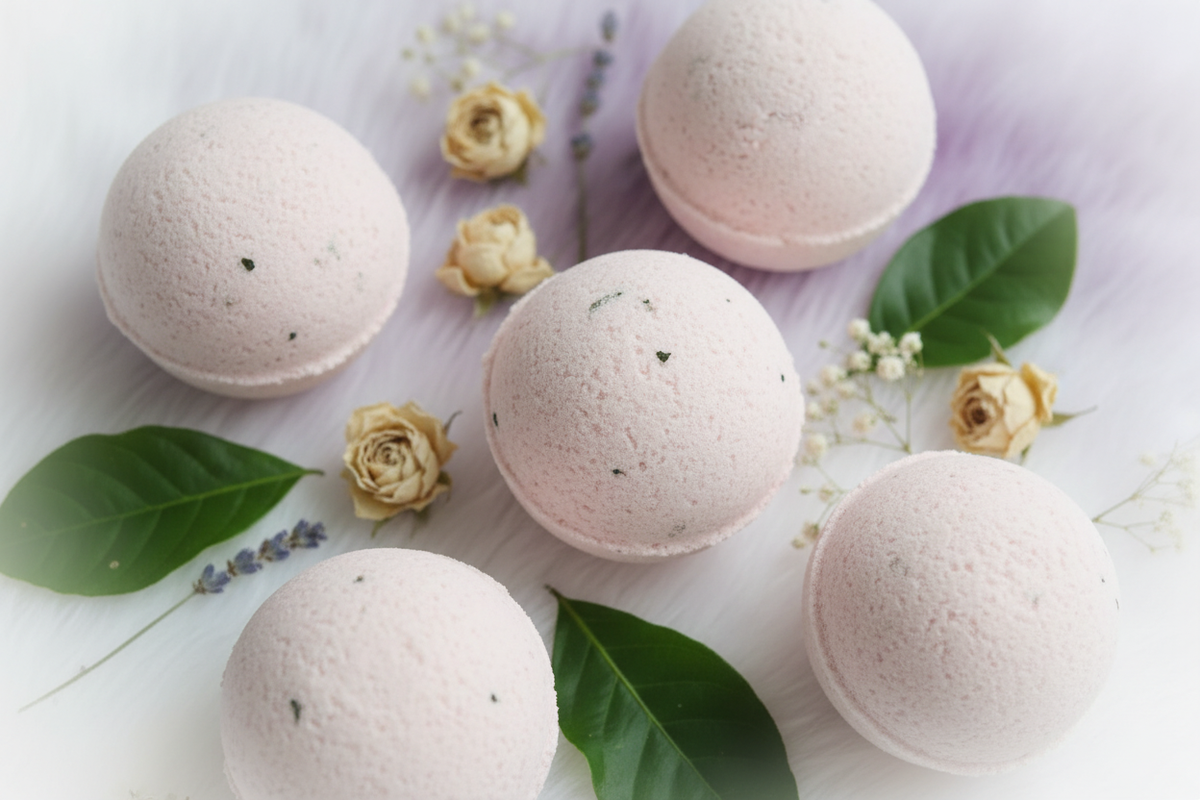 Light Pink Kawakawa Bath Bombs